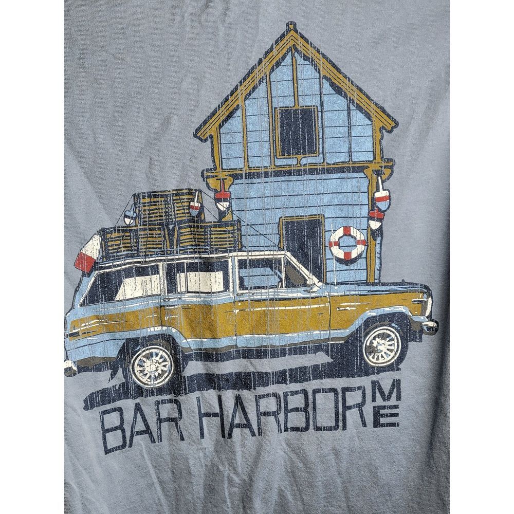 Hanes‎ Comfort Wash Bar Harbor Men's MED Blue Long-Sleeved T-Shirt